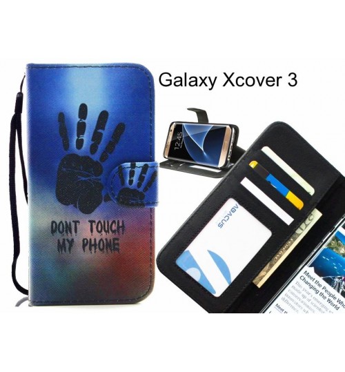 Galaxy Xcover 3 case 3 card leather wallet case printed ID