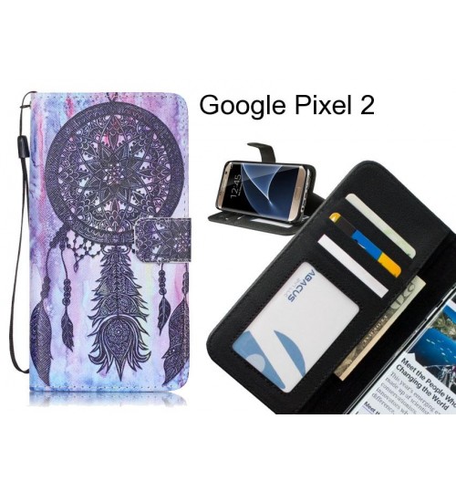 Google Pixel 2 case 3 card leather wallet case printed ID