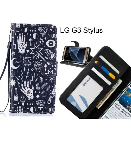 LG G3 Stylus case 3 card leather wallet case printed ID