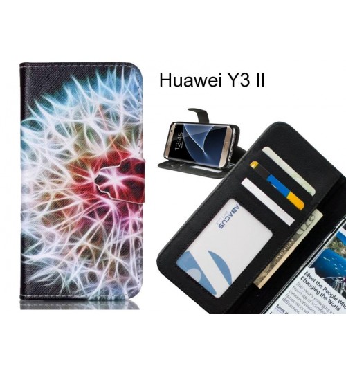 Huawei Y3 II case 3 card leather wallet case printed ID