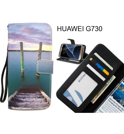 HUAWEI G730 case 3 card leather wallet case printed ID