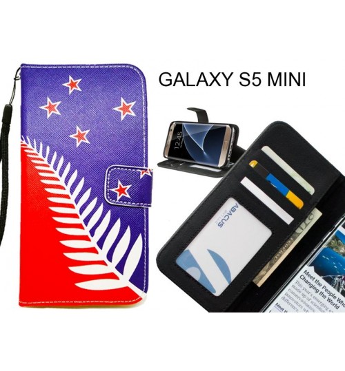 GALAXY S5 MINI case 3 card leather wallet case printed ID