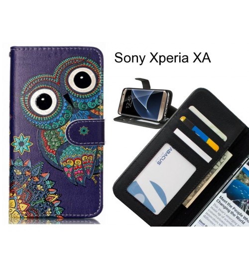Sony Xperia XA case 3 card leather wallet case printed ID