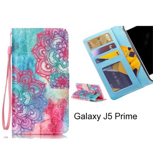 Galaxy J5 Prime case 3 card leather wallet case printed ID