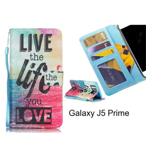 Galaxy J5 Prime case 3 card leather wallet case printed ID