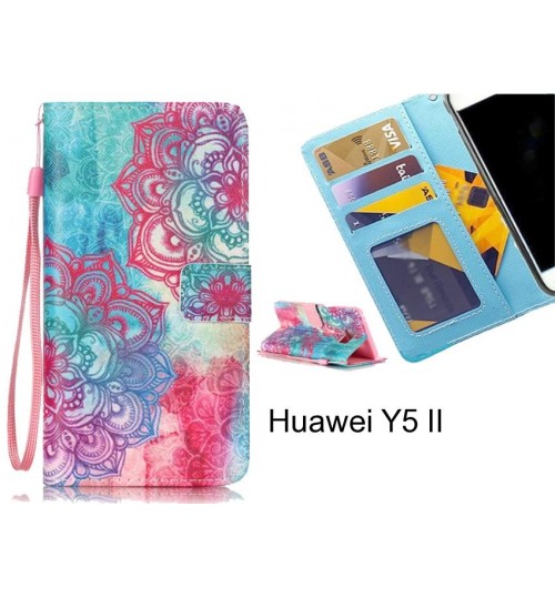 Huawei Y5 II case 3 card leather wallet case printed ID