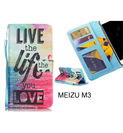 MEIZU M3 case 3 card leather wallet case printed ID