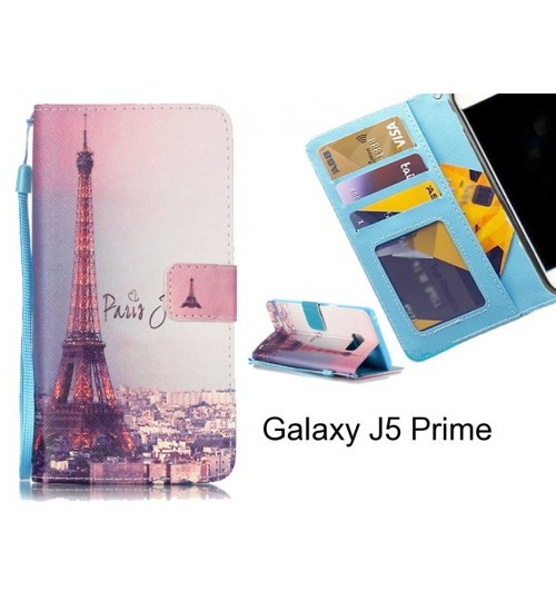 Galaxy J5 Prime case 3 card leather wallet case printed ID