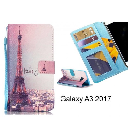 Galaxy A3 2017 case 3 card leather wallet case printed ID