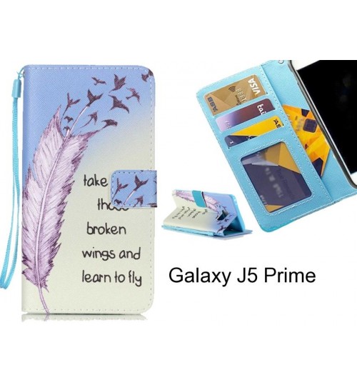 Galaxy J5 Prime case 3 card leather wallet case printed ID