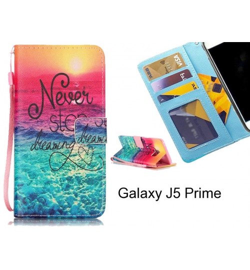 Galaxy J5 Prime case 3 card leather wallet case printed ID