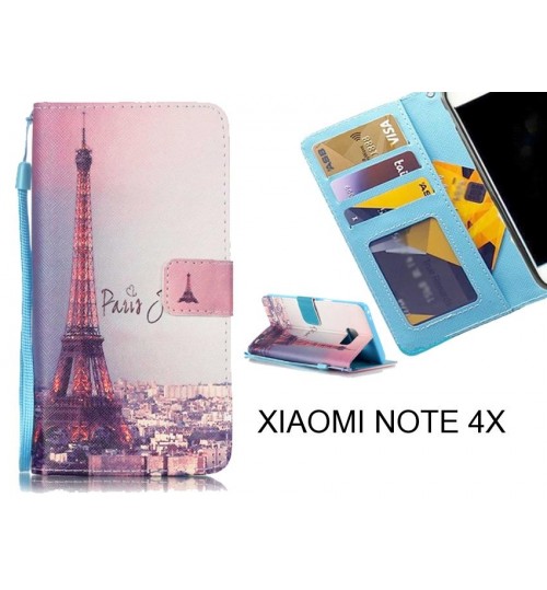 XIAOMI NOTE 4X case 3 card leather wallet case printed ID