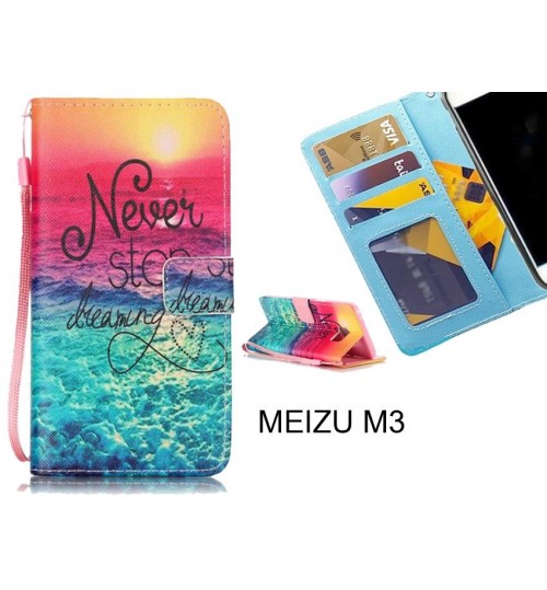 MEIZU M3 case 3 card leather wallet case printed ID