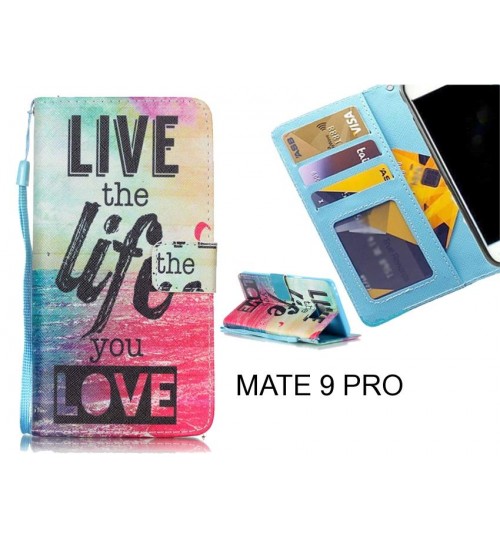 MATE 9 PRO case 3 card leather wallet case printed ID