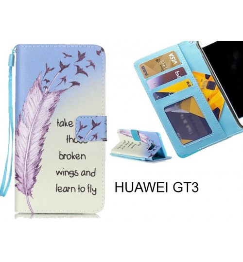 HUAWEI GT3 case 3 card leather wallet case printed ID