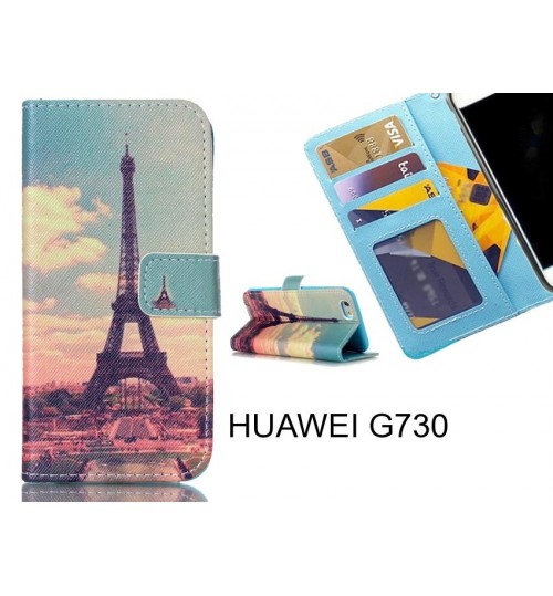 HUAWEI G730 case 3 card leather wallet case printed ID