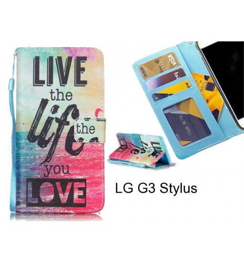 LG G3 Stylus case 3 card leather wallet case printed ID