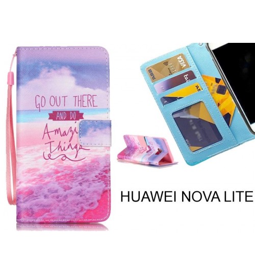 HUAWEI NOVA LITE case 3 card leather wallet case printed ID