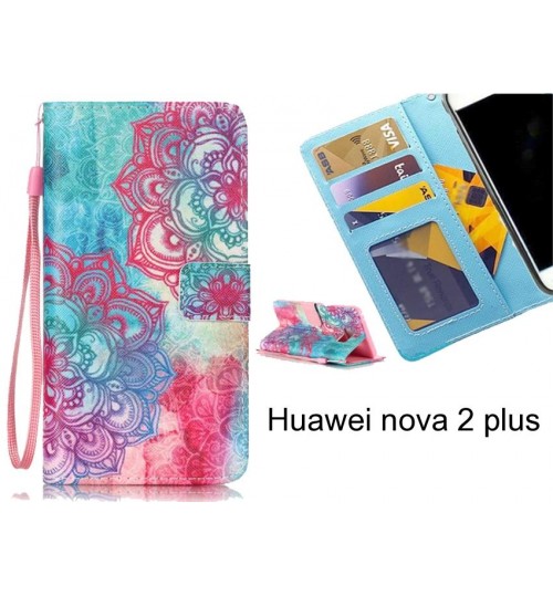 Huawei nova 2 plus case 3 card leather wallet case printed ID