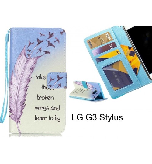 LG G3 Stylus case 3 card leather wallet case printed ID