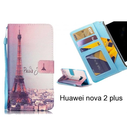 Huawei nova 2 plus case 3 card leather wallet case printed ID