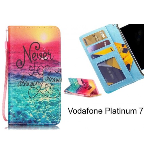 Vodafone Platinum 7 case 3 card leather wallet case printed ID