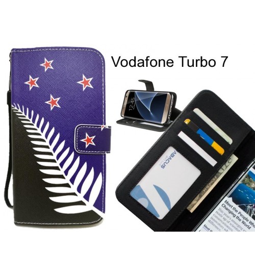 Vodafone Turbo 7 case 3 card leather wallet case printed ID