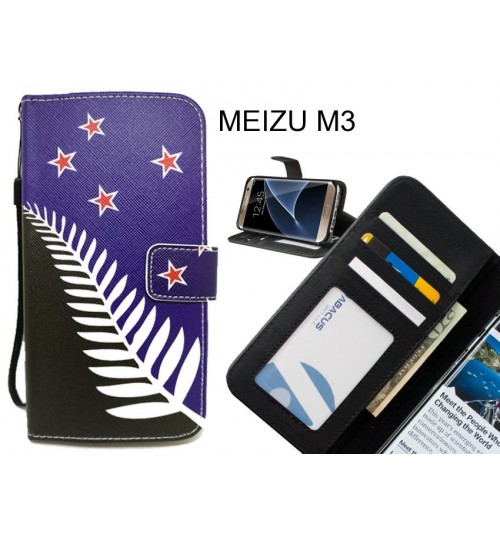 MEIZU M3 case 3 card leather wallet case printed ID