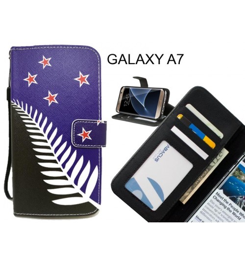 GALAXY A7 case 3 card leather wallet case printed ID