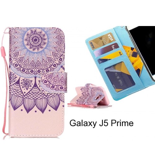 Galaxy J5 Prime case 3 card leather wallet case printed ID