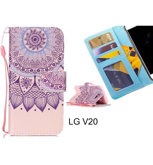 LG V20 case 3 card leather wallet case printed ID