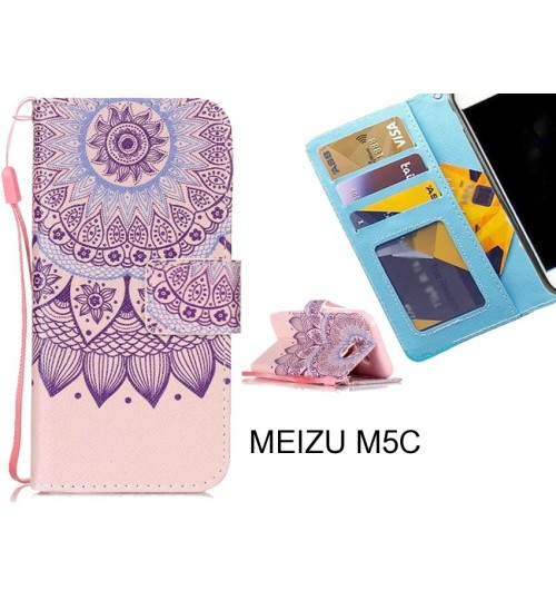 MEIZU M5C case 3 card leather wallet case printed ID