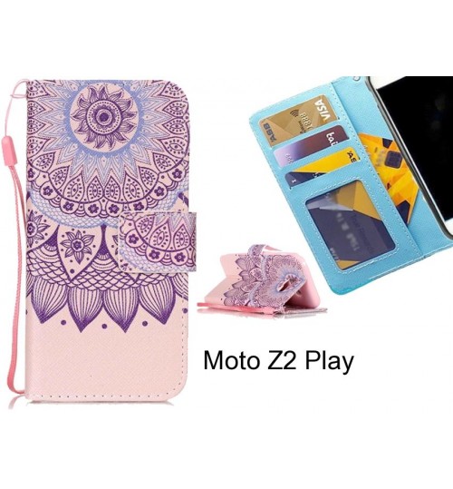 Moto Z2 Play case 3 card leather wallet case printed ID