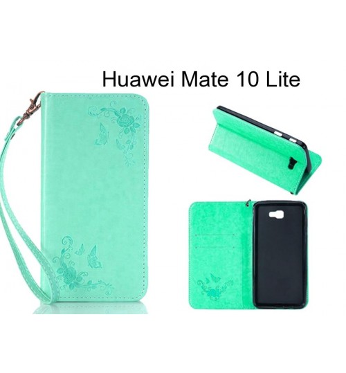 Huawei Mate 10 Lite case Premium Leather Embossing wallet Folio case