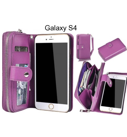 Galaxy S4 Case Coin Wallet Case Full Wallet Leather Case - Purple