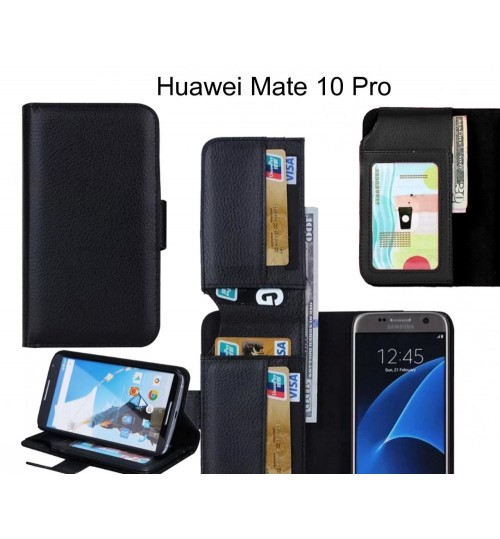 Huawei Mate 10 Pro Case Leather Wallet Case Cover - Black