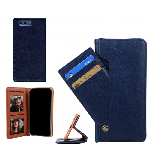 Huawei P10 Case Slim Leather Wallet Case 6 Cards 2 Id Magnet - Blue
