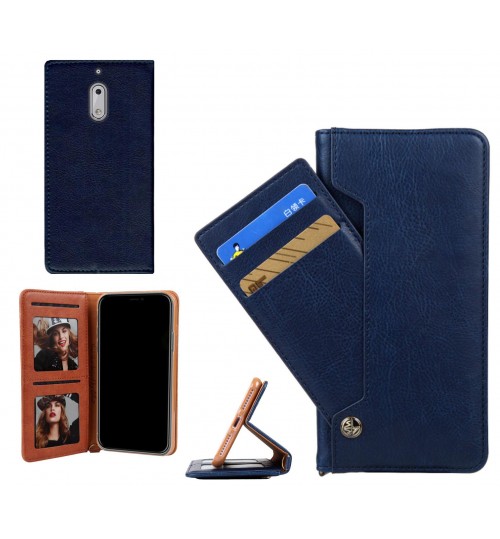 Nokia 6 case slim leather wallet case 6 cards 2 ID magnet