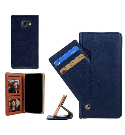 Galaxy A3 2016 Case Slim Leather Wallet Case 6 Cards 2 Id Magnet - Blue