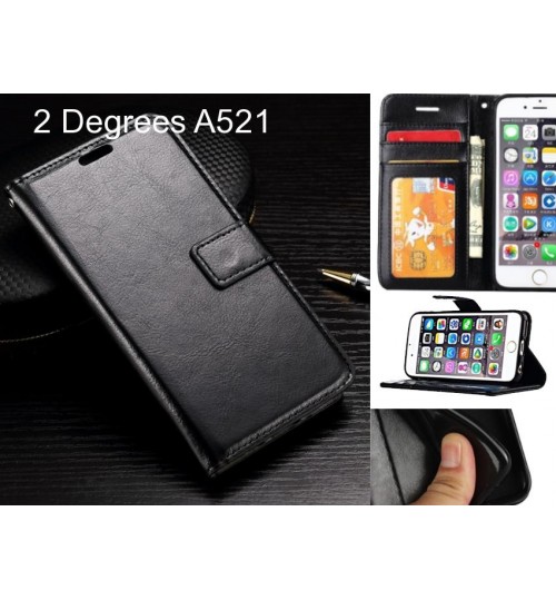 2 Degrees A521 Case Fine Leather Wallet Case - Black