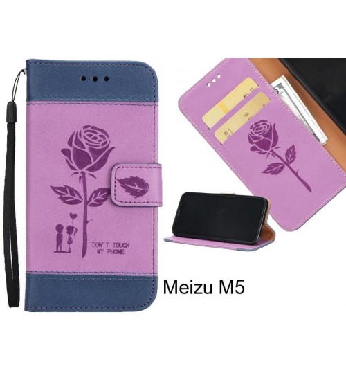 Meizu M5 case 3D Embossed Rose Floral Leather Wallet cover case