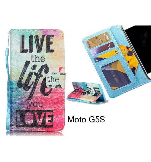 Moto G5S case 3 card leather wallet case printed ID