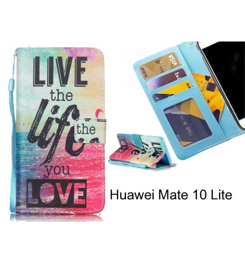 Huawei Mate 10 Lite case 3 card leather wallet case printed ID