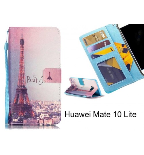 Huawei Mate 10 Lite case 3 card leather wallet case printed ID