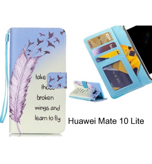 Huawei Mate 10 Lite case 3 card leather wallet case printed ID