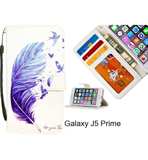 Galaxy J5 Prime case 3 card leather wallet case printed ID