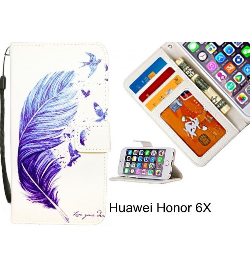 Huawei Honor 6X case 3 card leather wallet case printed ID