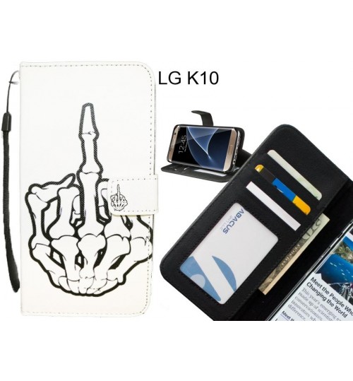 LG K10 case 3 card leather wallet case printed ID