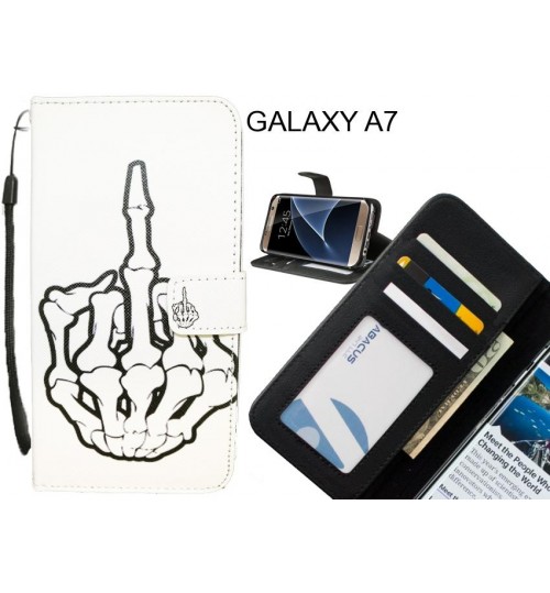 GALAXY A7 case 3 card leather wallet case printed ID