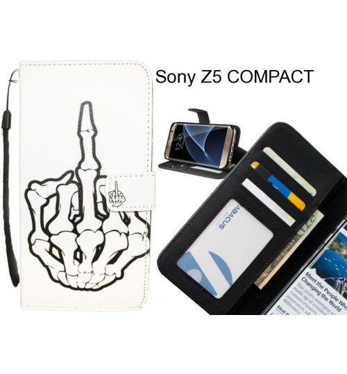 Sony Z5 COMPACT case 3 card leather wallet case printed ID